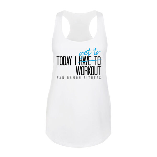 TODAY I GET TO WORK OUT - WOMEN'S FITTED TANK TOP - $5VCTWM$ Thumbnail